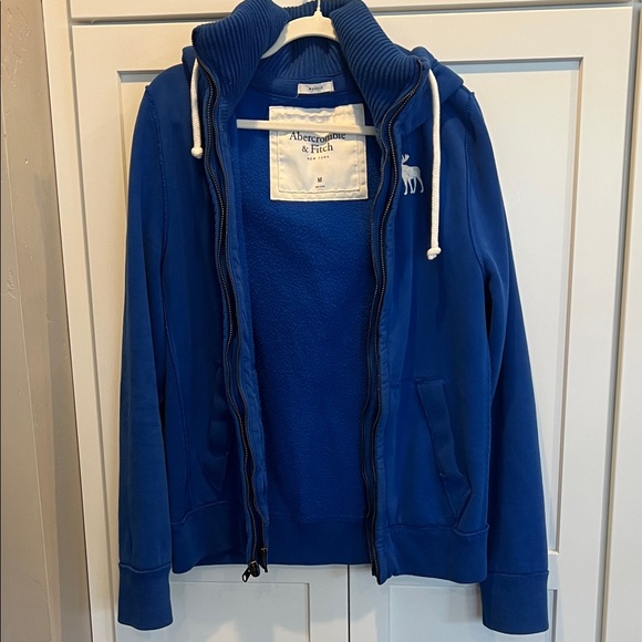 Abercrombie & Fitch Men's Muscle Fit Full-Zip Hoodie Royal Blue Size M - Picture 3 of 9
